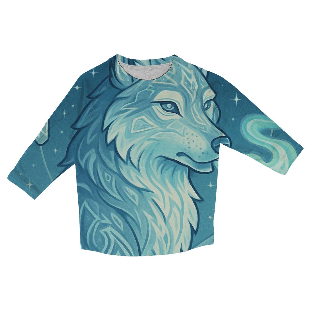 Aurora Rune Sentinel Wolf stylish quarter sleeve tops