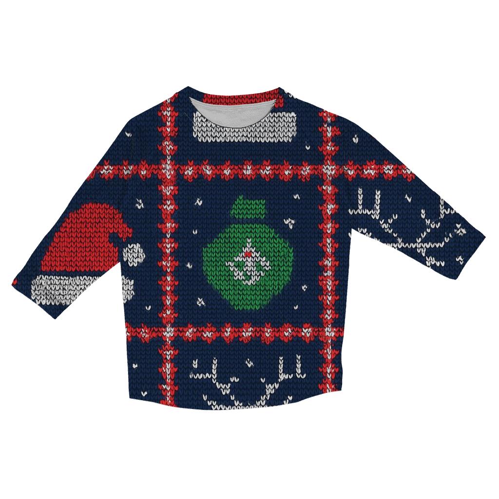 Cosmic Caroler Reindeer Constellation Grid Design personalized 3/4 sleeve tees