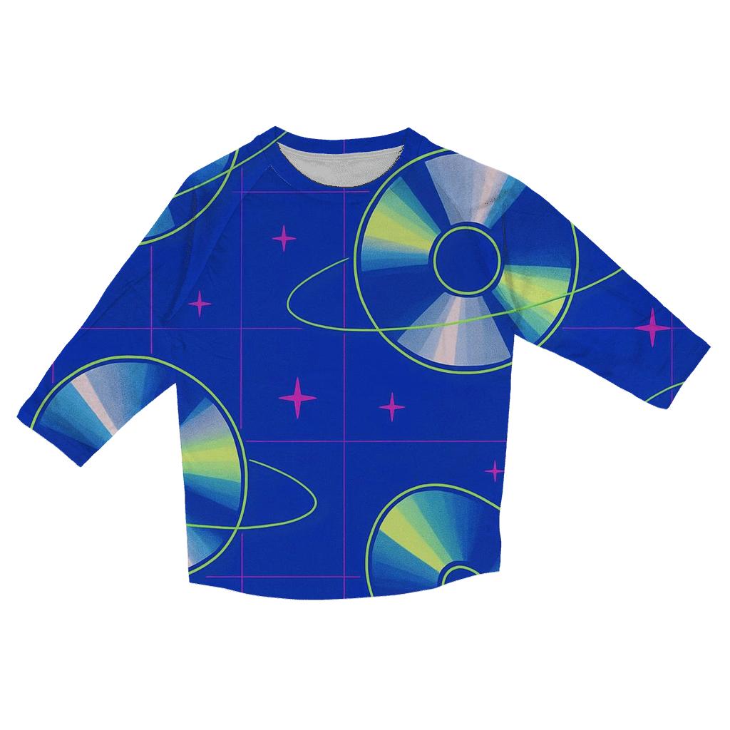 Laser Disc Orbit Pattern cotton quarter sleeve shirts