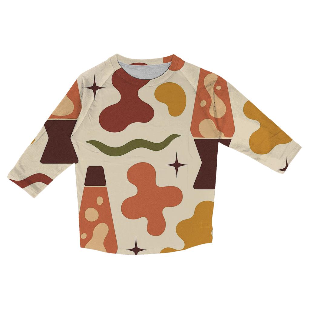 Groovy Lava Lamp Lounge Pattern designer 3/4 sleeve blouses