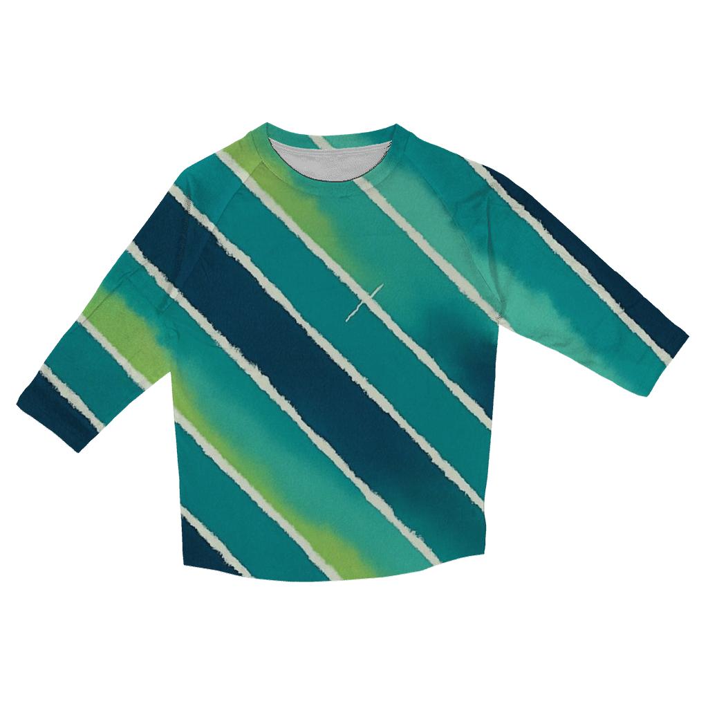 Arashi Diagonal Aurora Clamp Lines stylish quarter sleeve tops