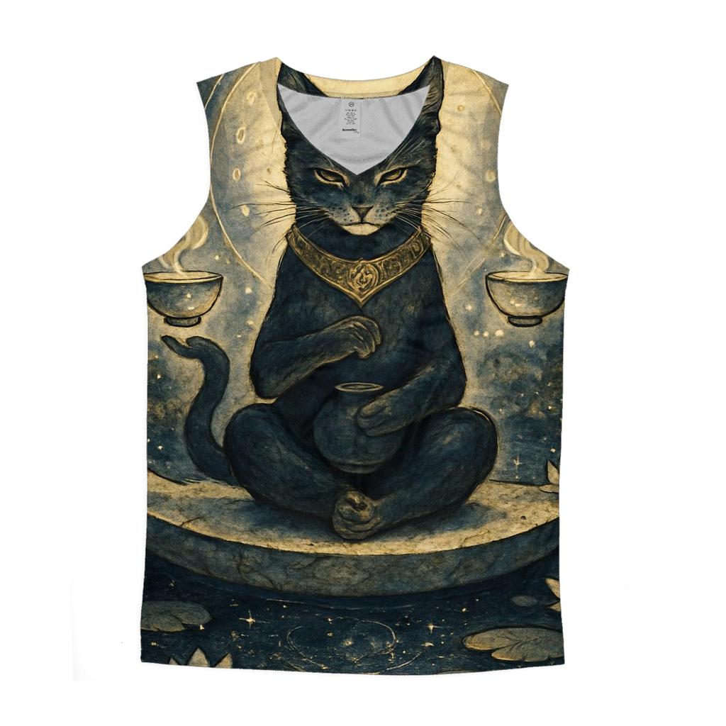 Lunar Tea Ceremony Guardian Cat trendy fitted tank tops