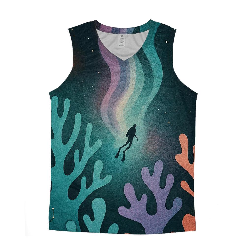 Aurora Reef Cosmic Collage stylish racerback tanks