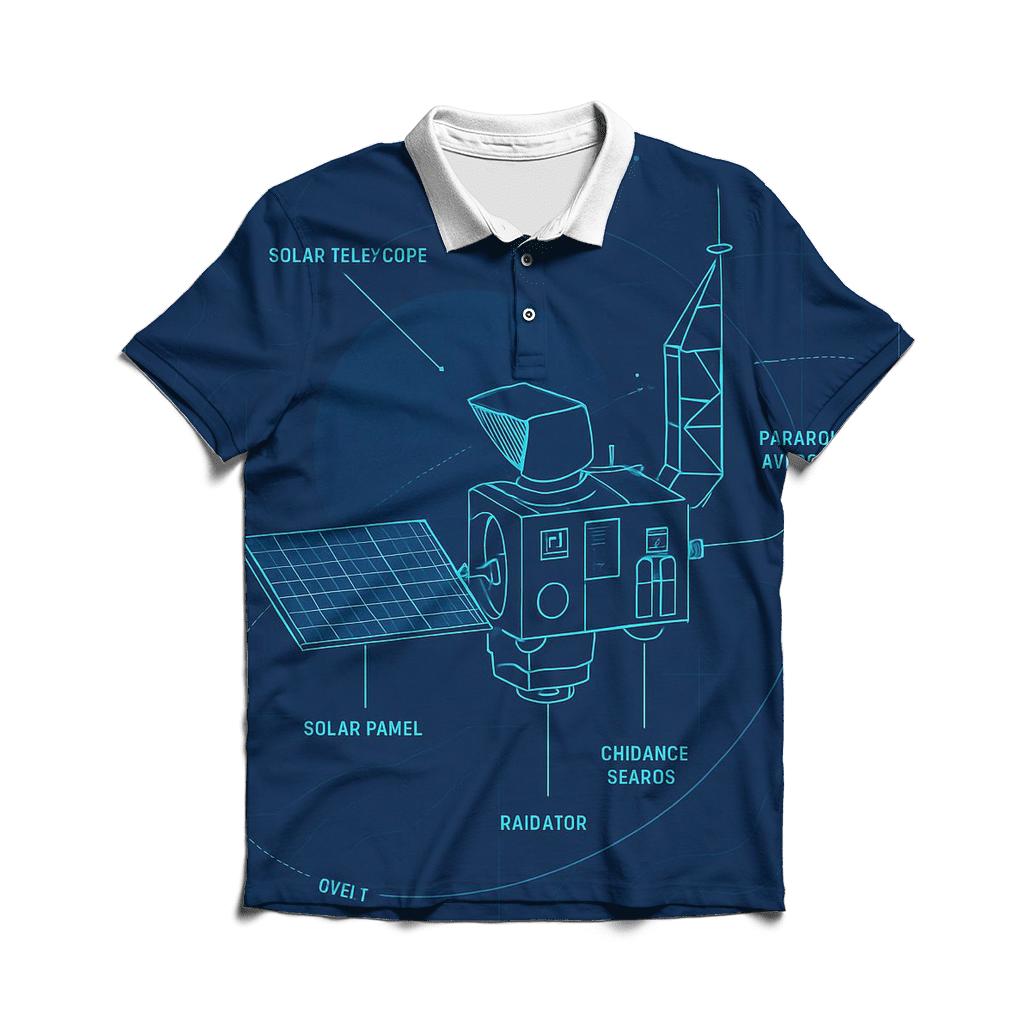 Solar Observatory Blueprint Poster designer slim fit polos