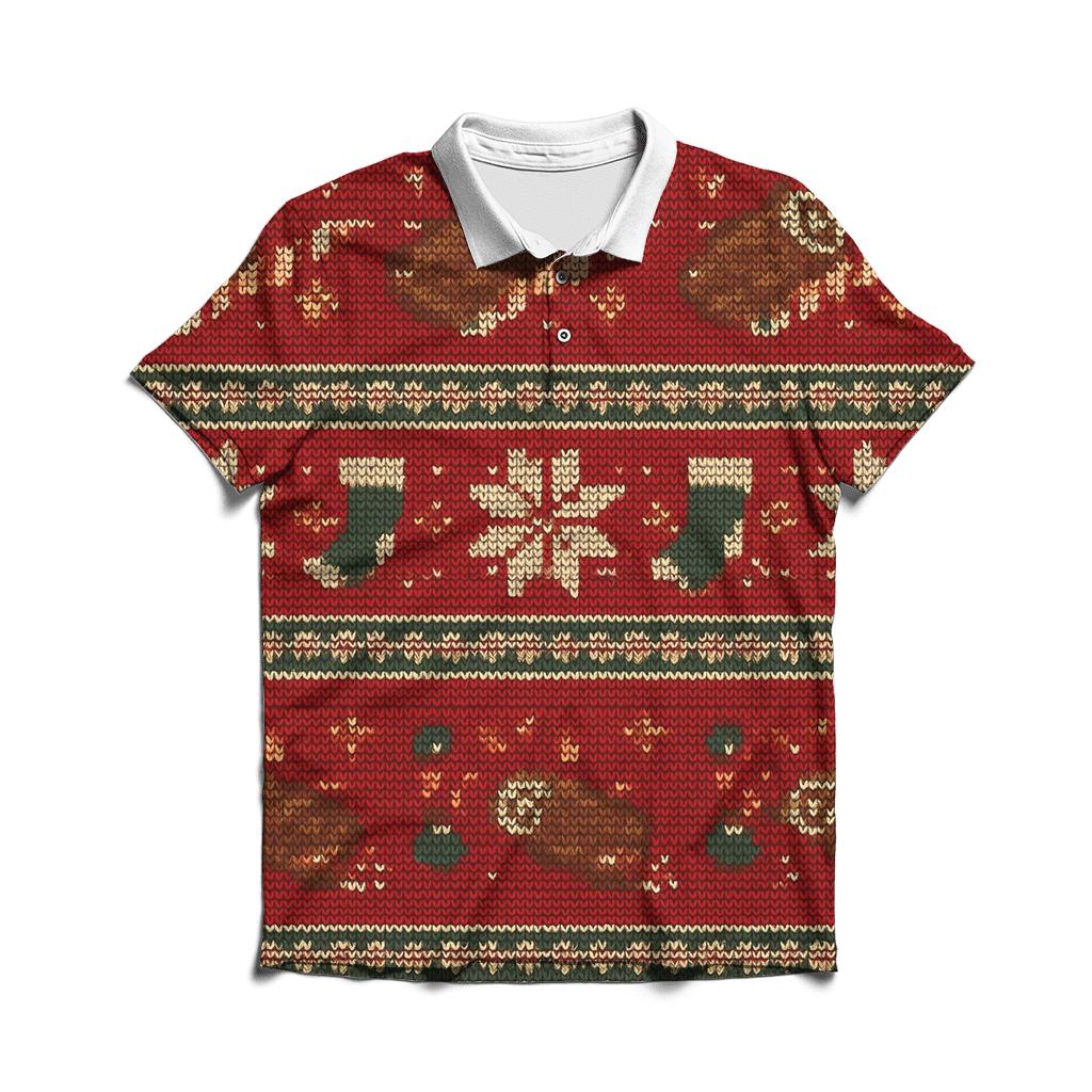 Jolly Yule Log Rocket Row Design custom polo shirts