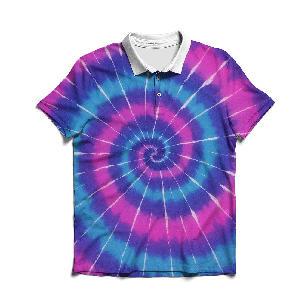 Nebula Spiral Overdye Whirlpool branded logo polo shirts