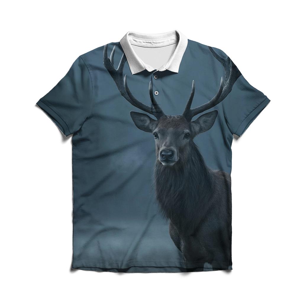 Mist Edge Stag Red Deer custom polo shirts
