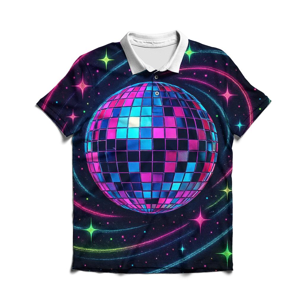 Neon Disco Orbital premium cotton polo shirts