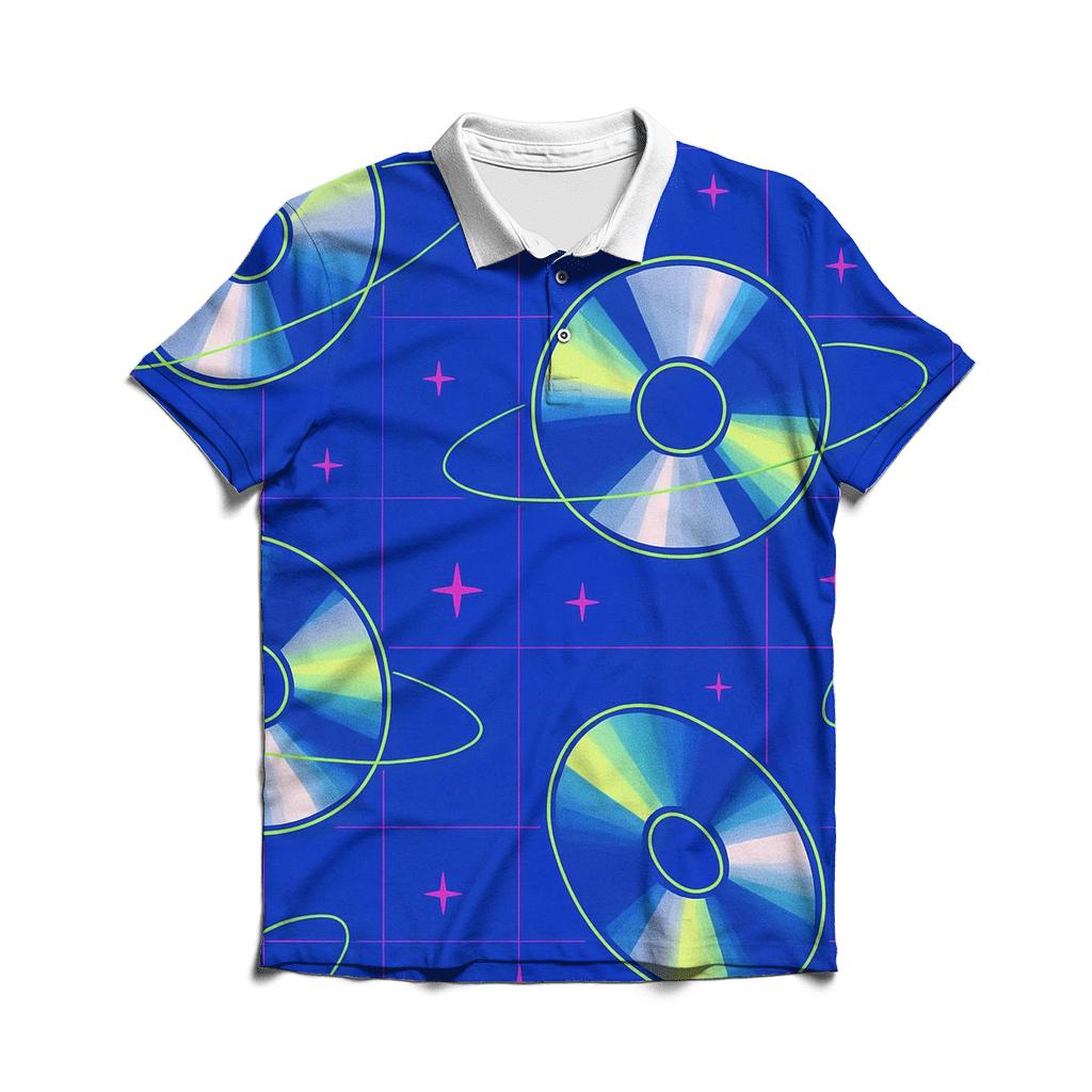 Laser Disc Orbit Pattern custom polo shirts