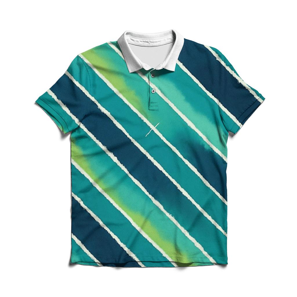 Arashi Diagonal Aurora Clamp Lines casual sports polo shirts