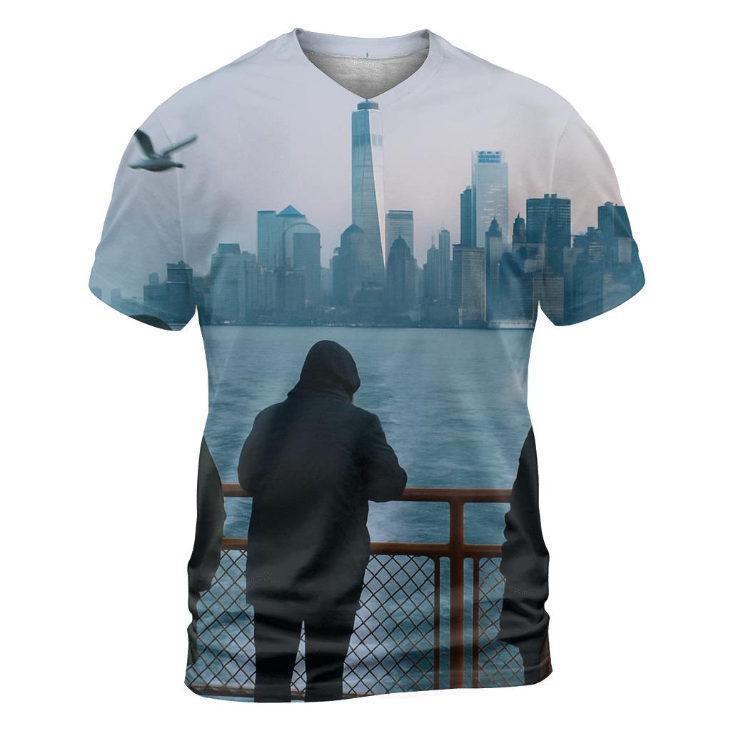 First Ferry Light Over Lower Manhattan statement graphic shirts