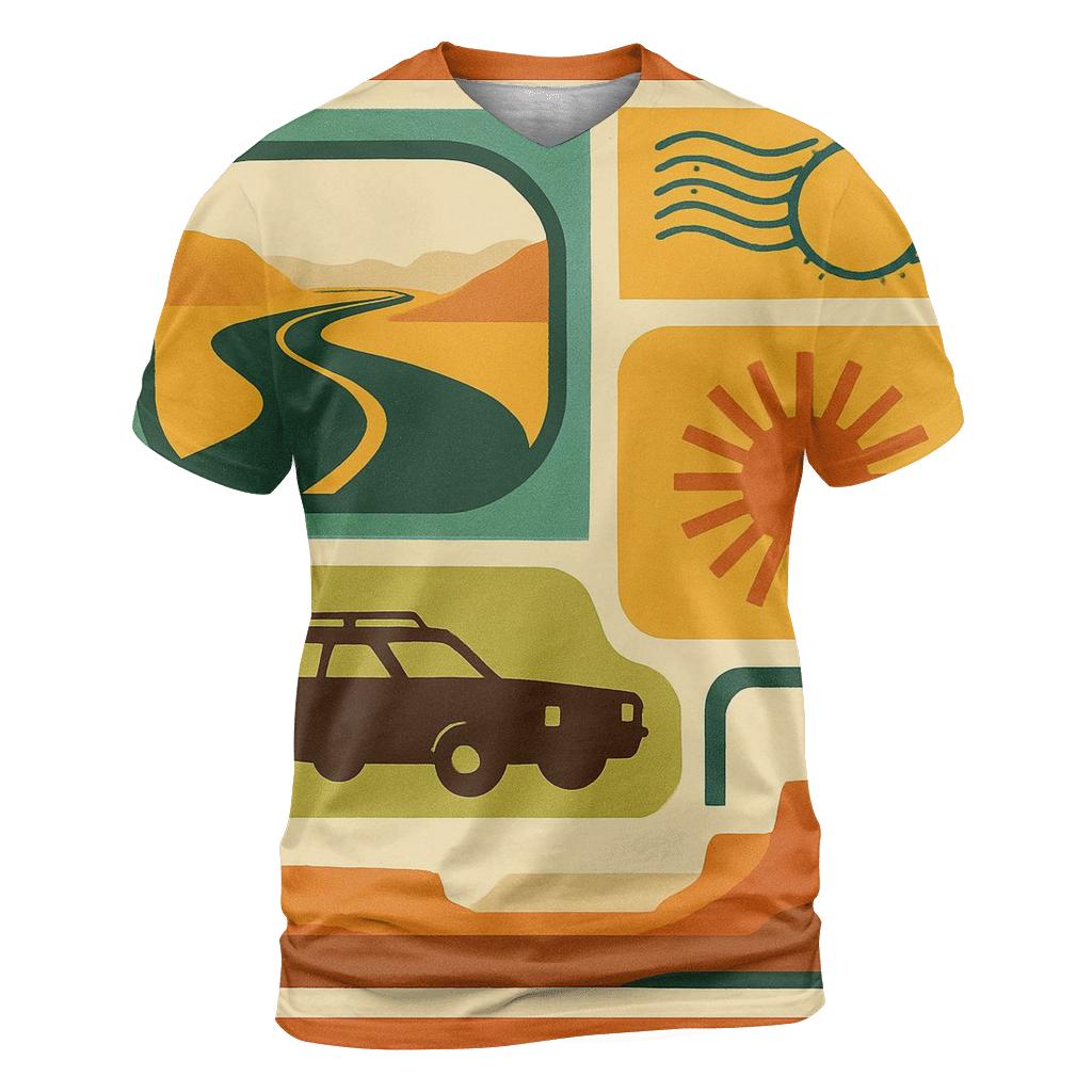 Seventies Road Trip Postcard Collage unique graphic print tees
