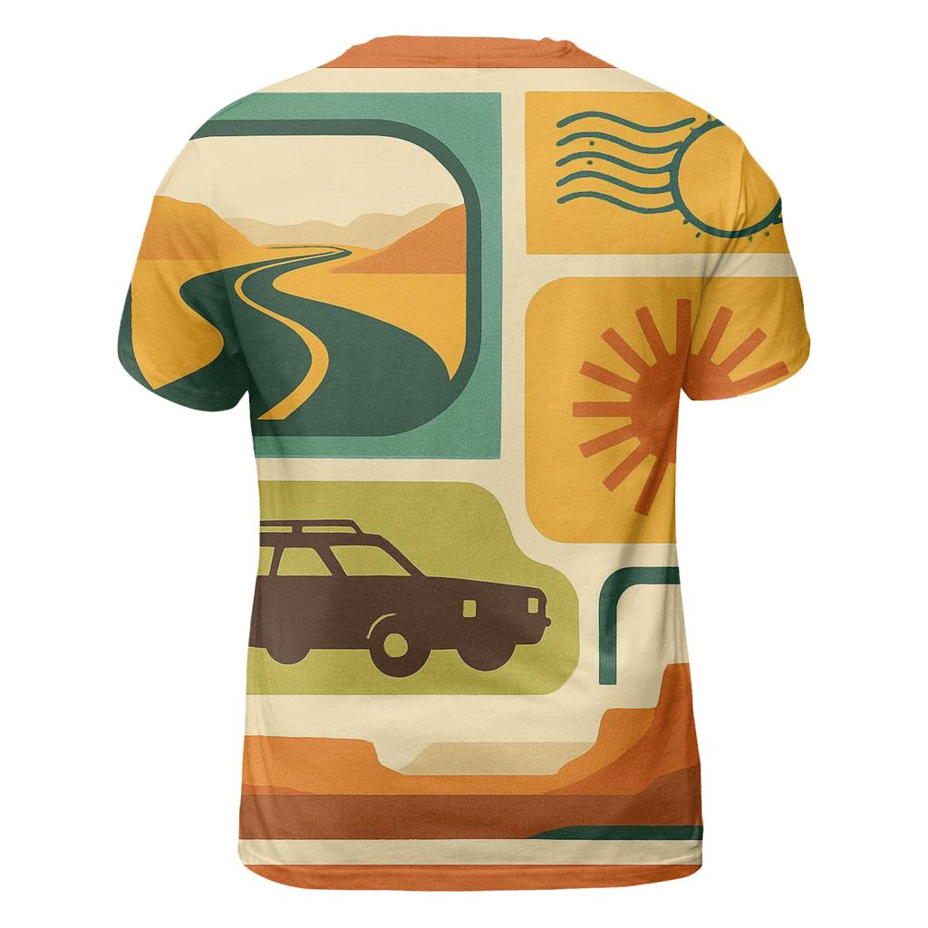 Seventies Road Trip Postcard Collage unique graphic print tees