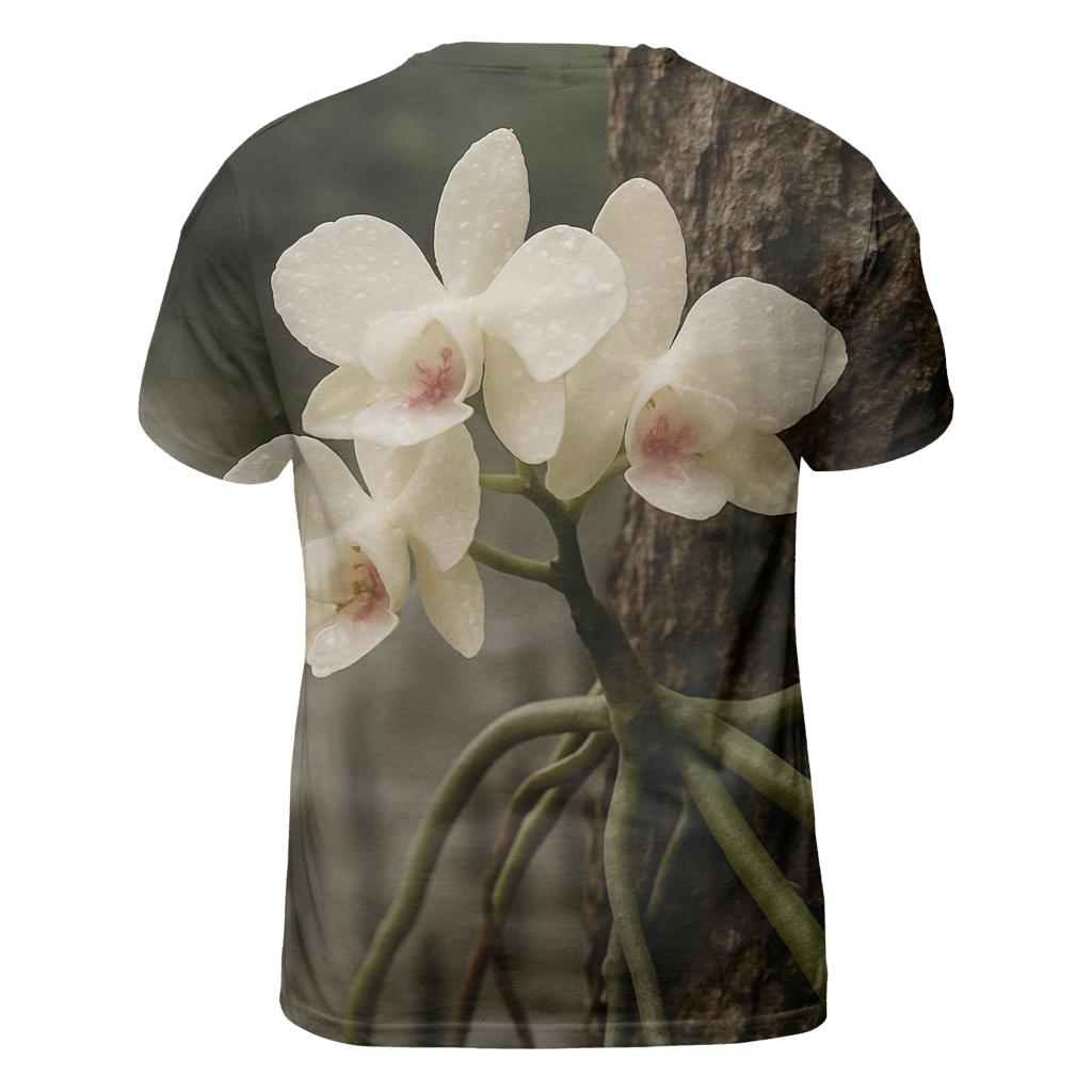 Epiphyte Orchid Roots On Mangrove Bark After Rain trendy printed shirt styles
