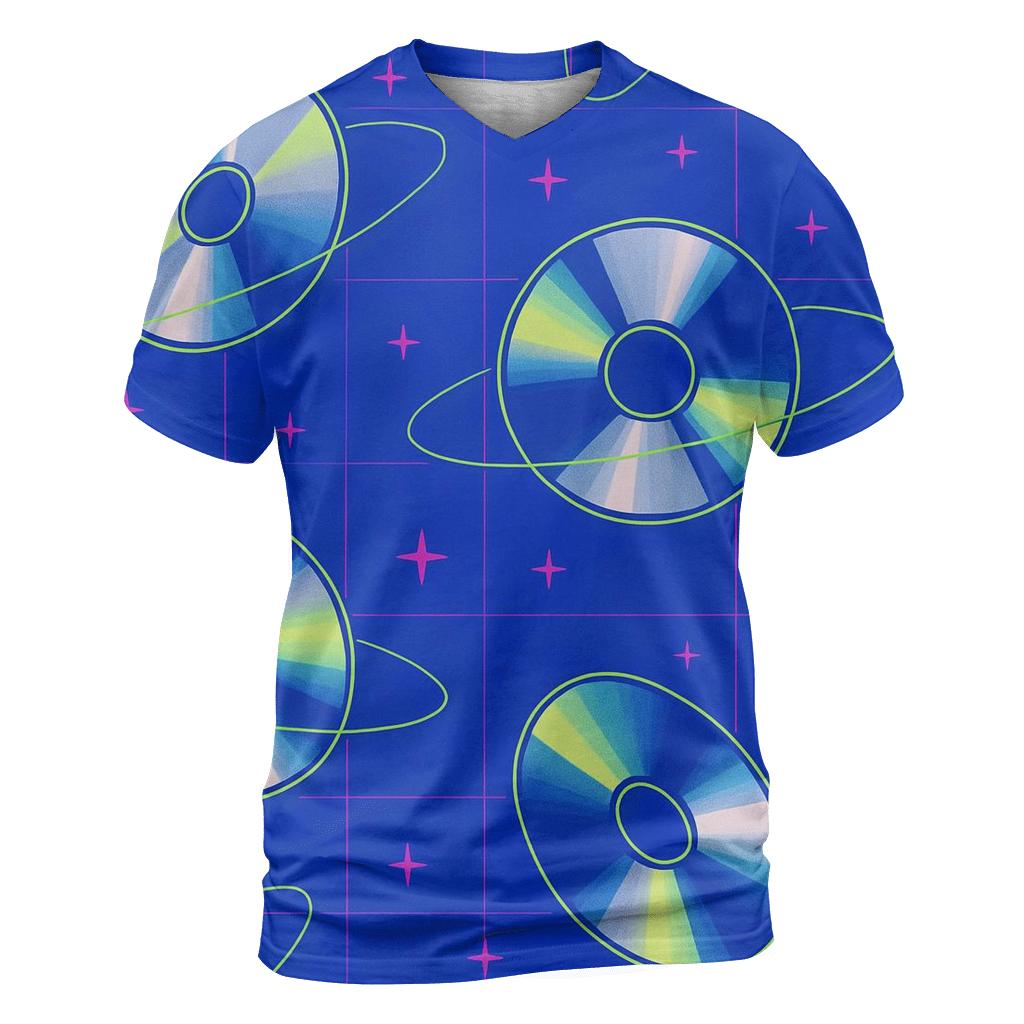 Laser Disc Orbit Pattern trendy printed shirt styles