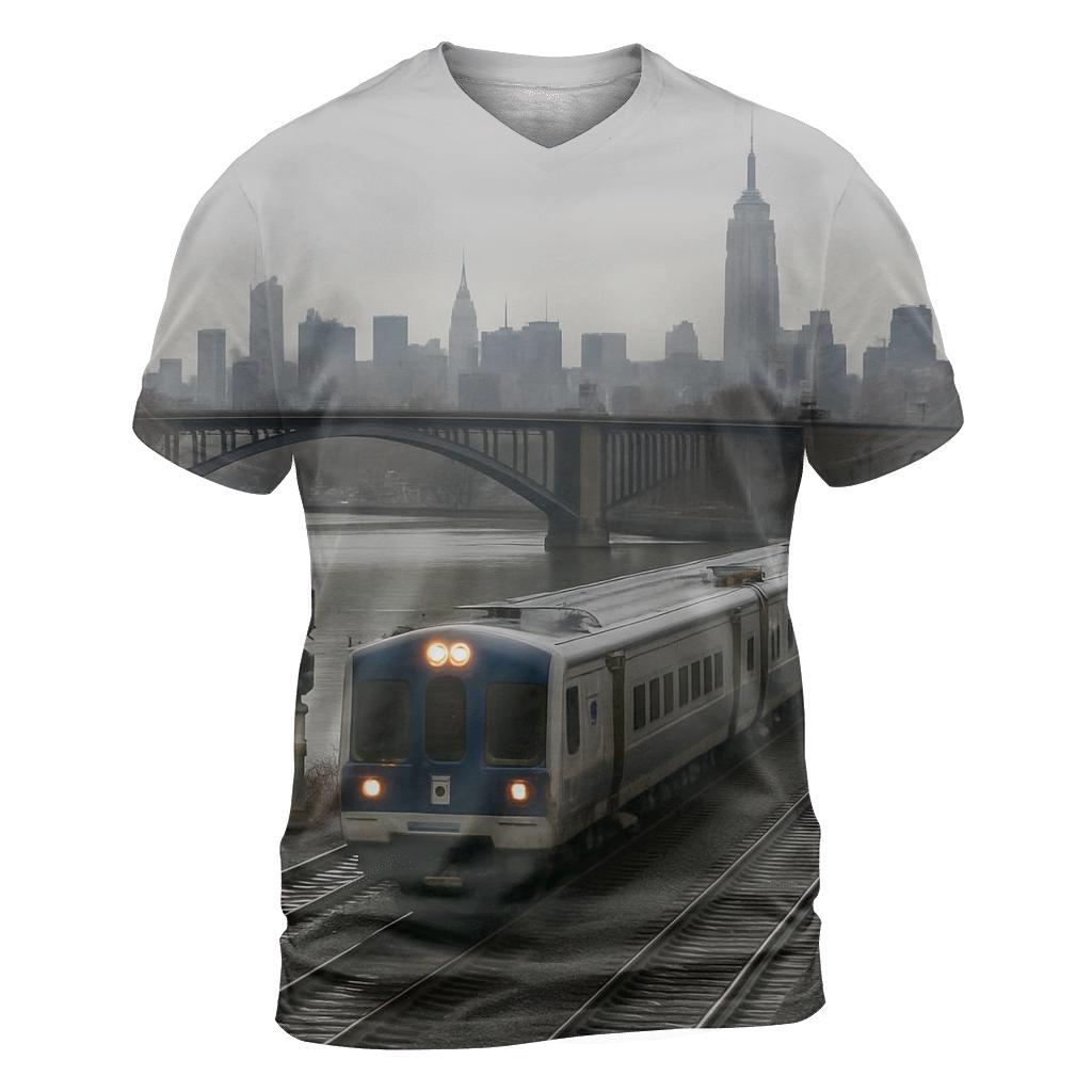 Harlem River Rail Curve With Midtown Beyond custom all-over print shirts