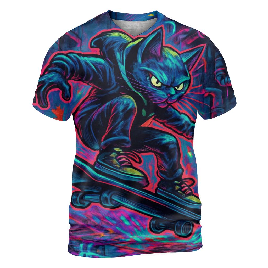 Prismatic Skatepark Alley Cat Mirage creative print fashion shirts