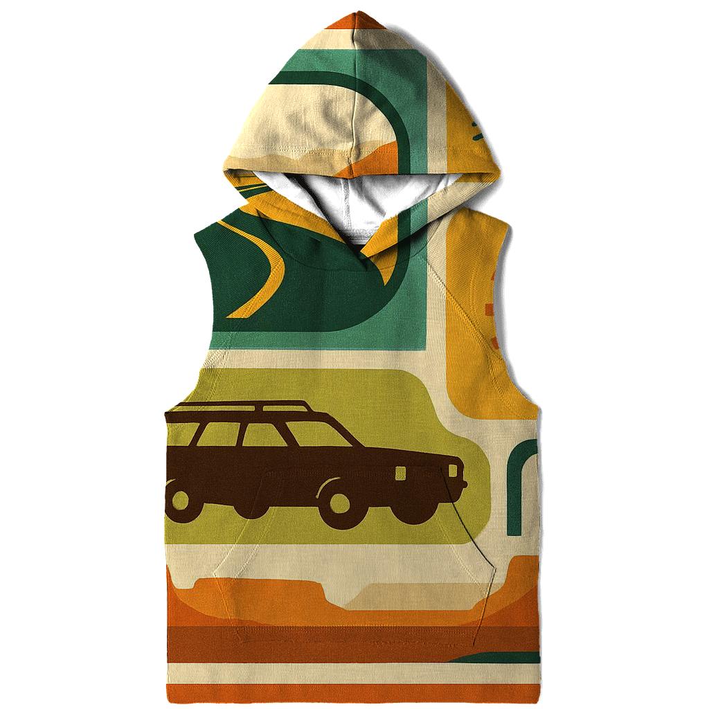 Seventies Road Trip Postcard Collage heavyweight hoodies
