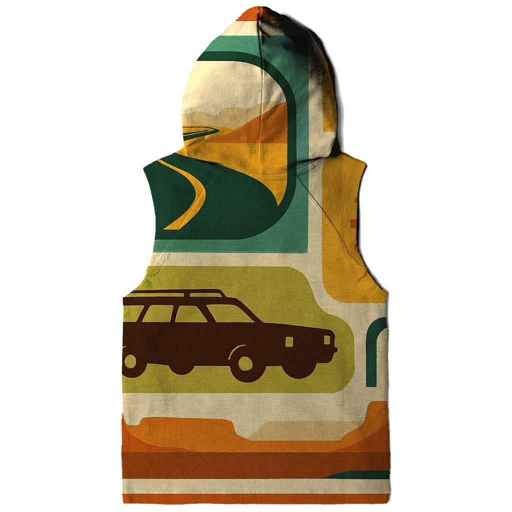 Seventies Road Trip Postcard Collage heavyweight hoodies