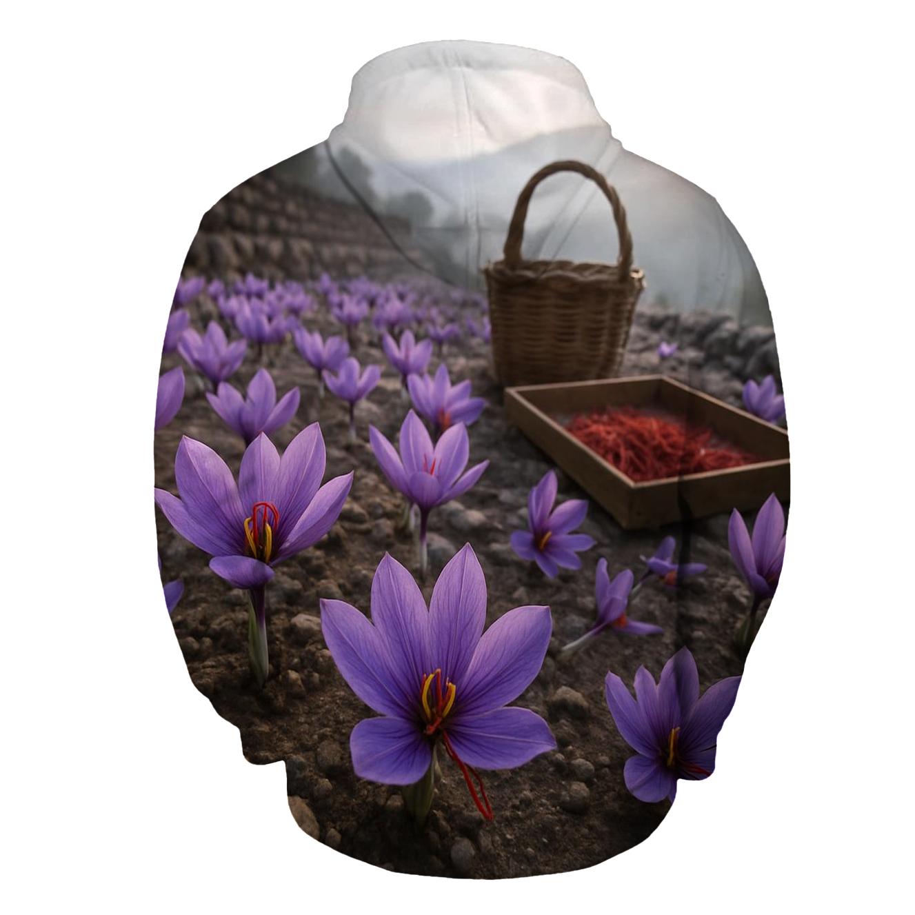 Saffron Crocus Harvest In A Stone Terrace Field lightweight hoodies