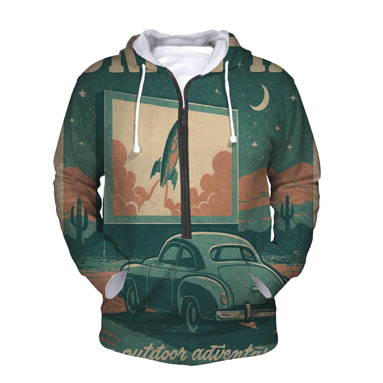 Weathered Space Age Drive In Cinema Poster custom hoodies