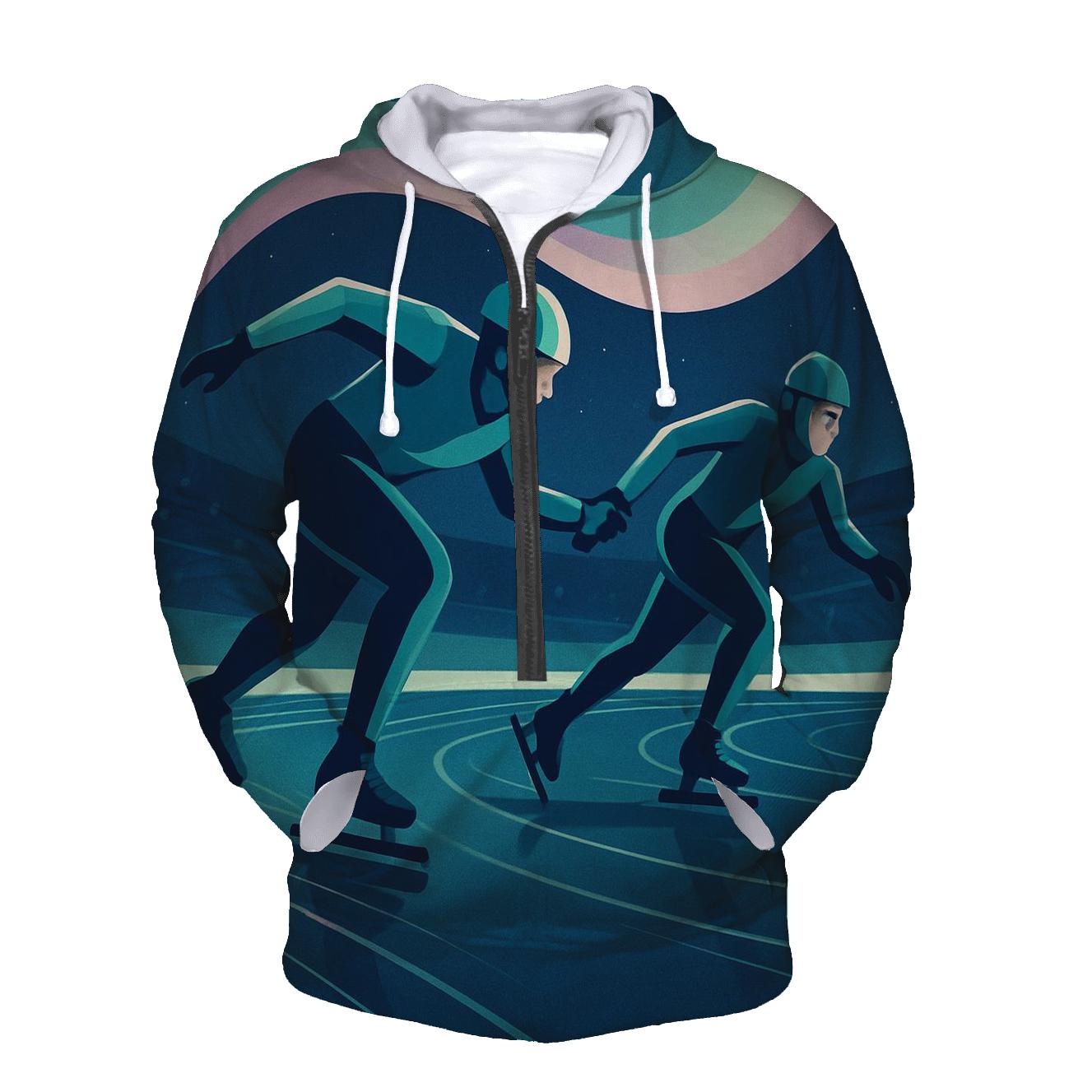 Aurora Ice Sprint Relay embroidered hoodies