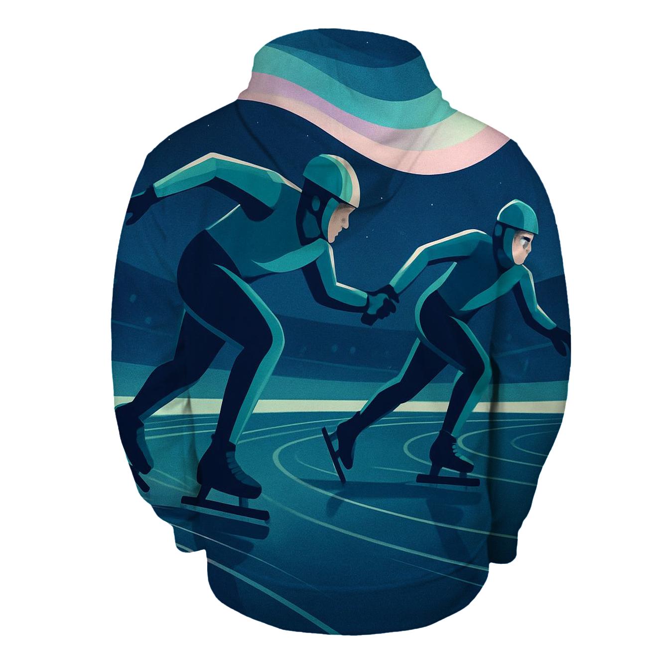 Aurora Ice Sprint Relay embroidered hoodies