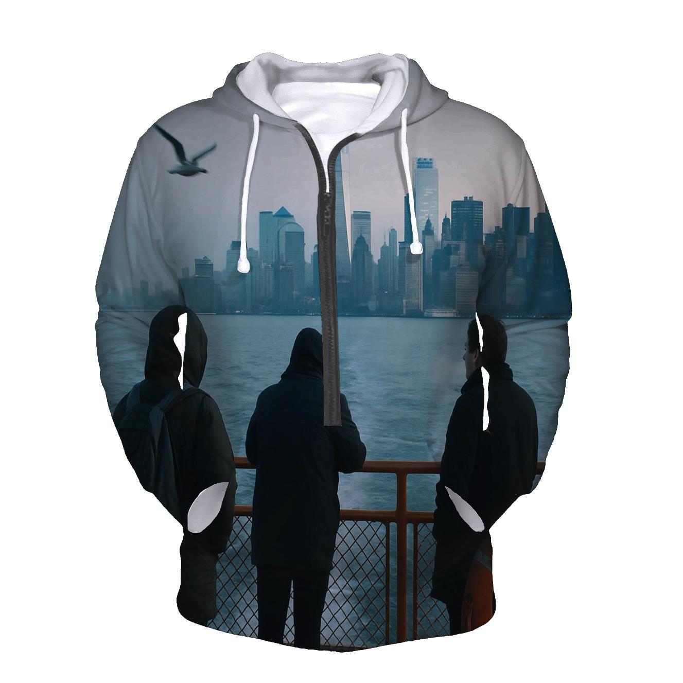 First Ferry Light Over Lower Manhattan heavyweight hoodies