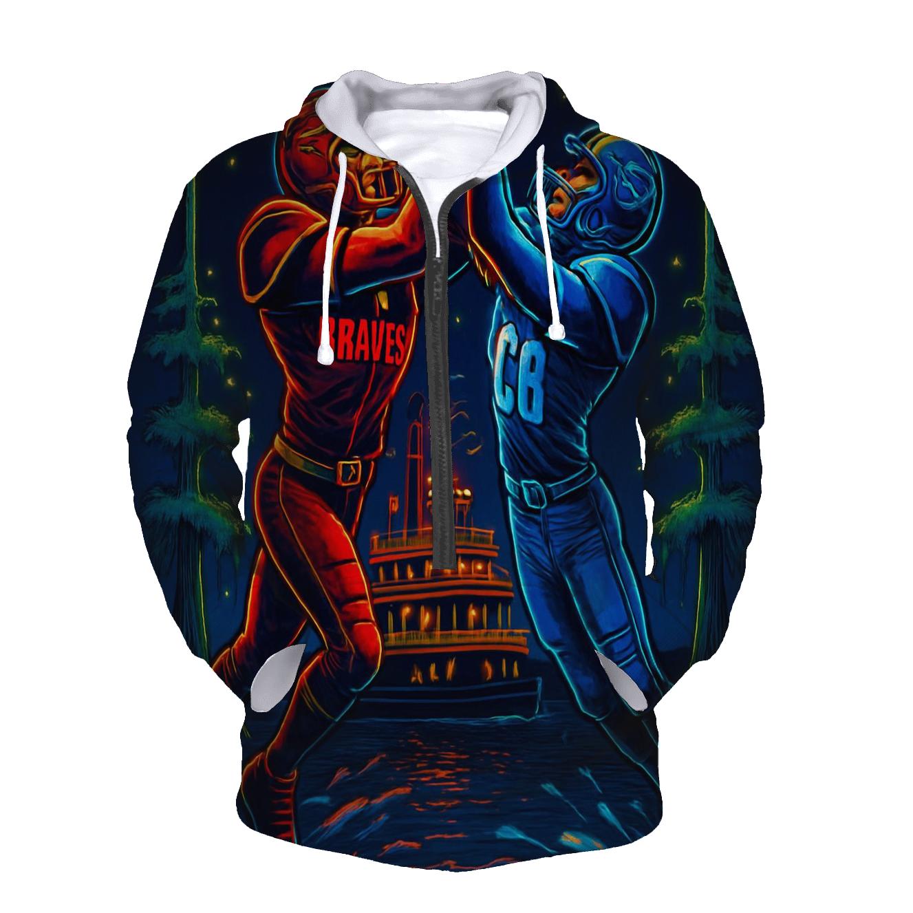 Neon Bayou Night Fight Braves Versus Cubs graphic hoodies