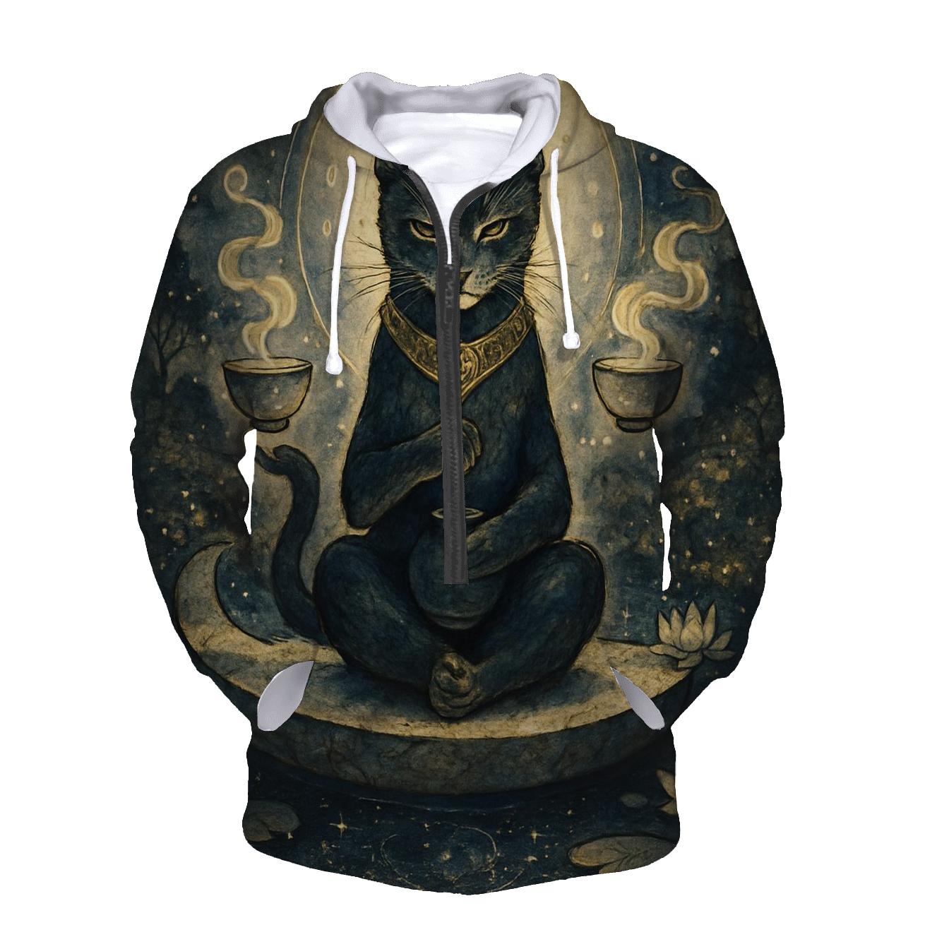 Lunar Tea Ceremony Guardian Cat pullover hoodies