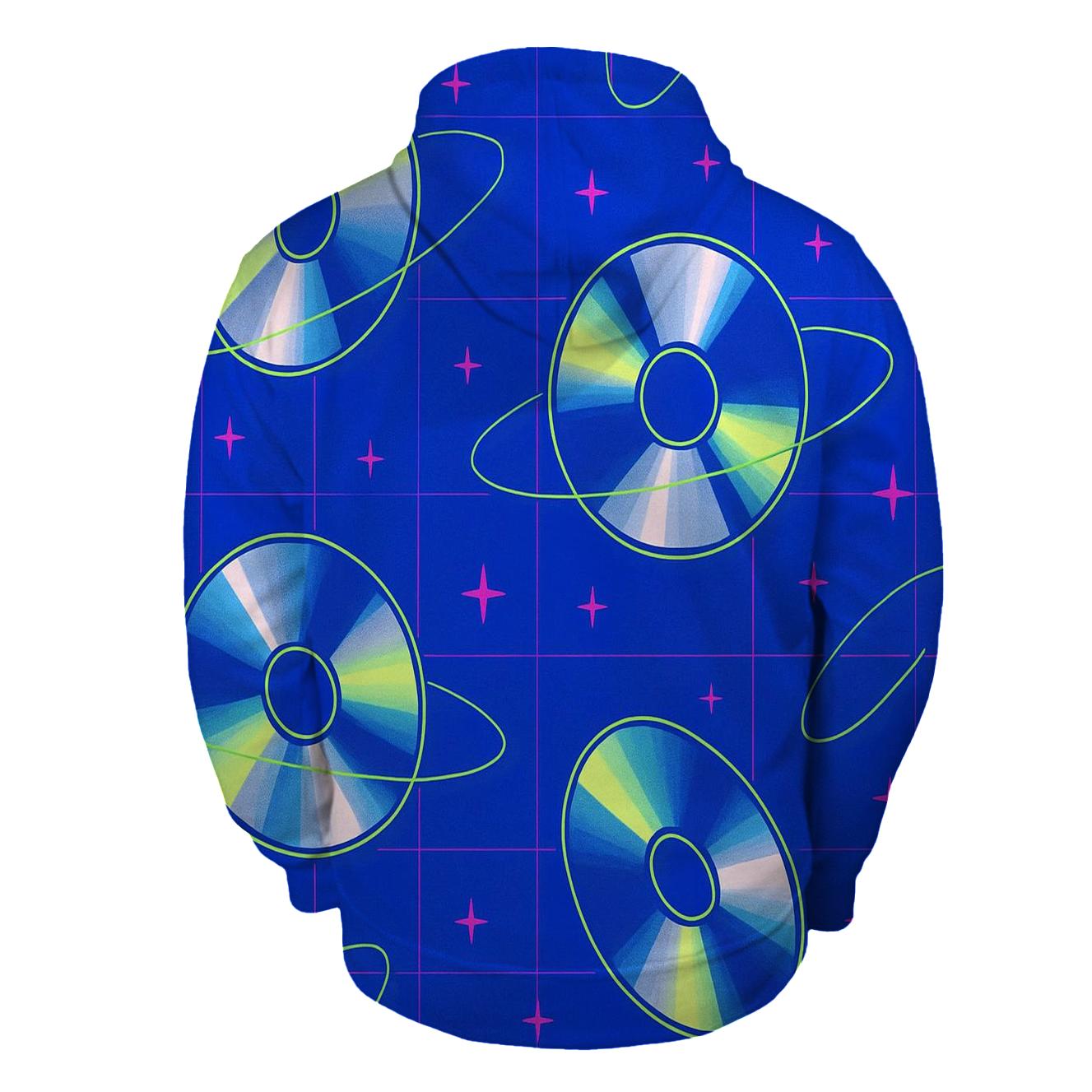 Laser Disc Orbit Pattern embroidered hoodies