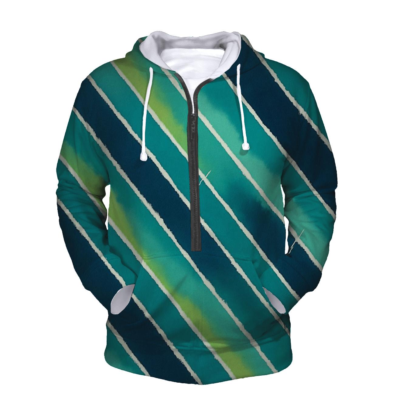 Arashi Diagonal Aurora Clamp Lines printed hoodies