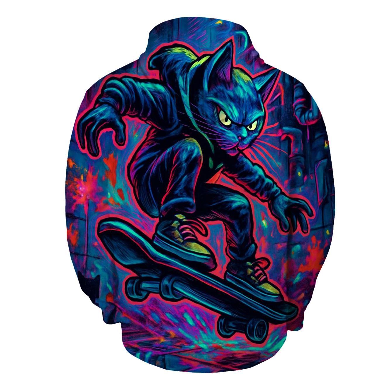 Prismatic Skatepark Alley Cat Mirage designer hoodies