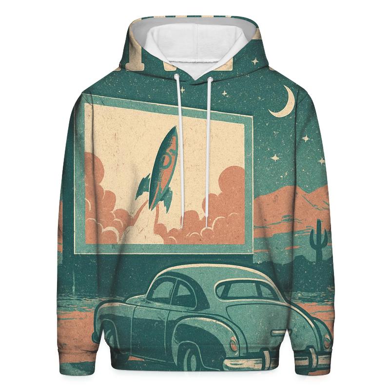 Weathered Space Age Drive In Cinema Poster hoodies fashion