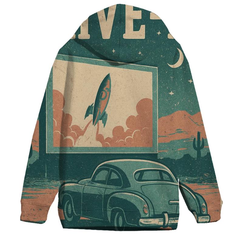 Weathered Space Age Drive In Cinema Poster hoodies fashion