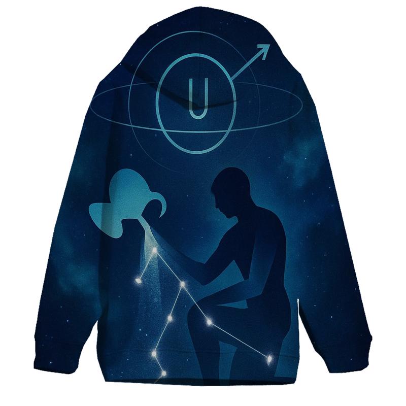 Aquarius Uranus Retrograde Star Pourer zip-up hoodies