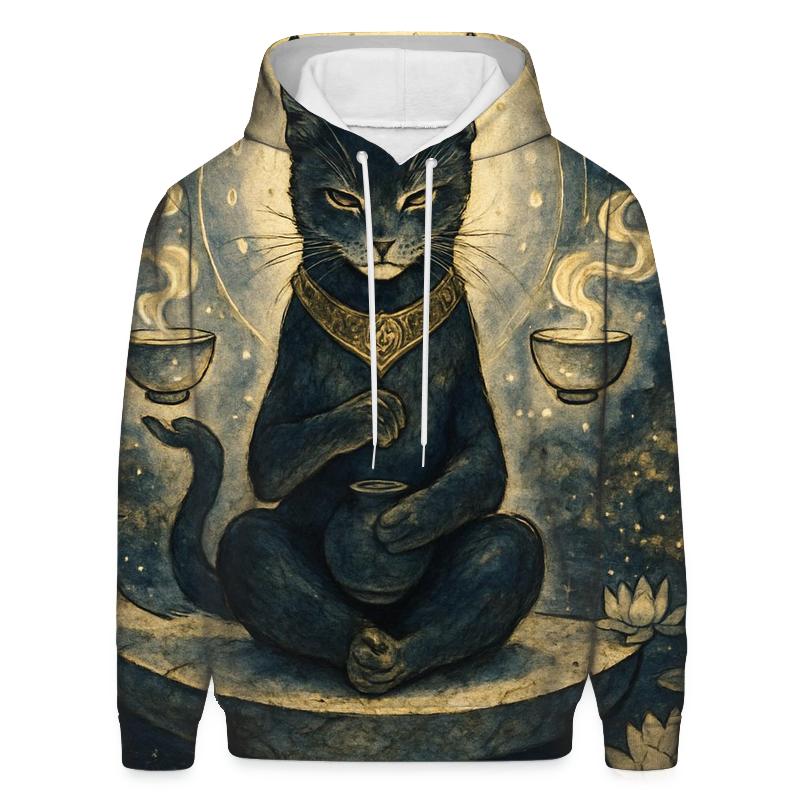 Lunar Tea Ceremony Guardian Cat printed hoodies