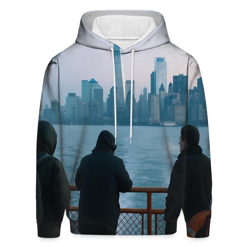 First Ferry Light Over Lower Manhattan zip-up hoodies