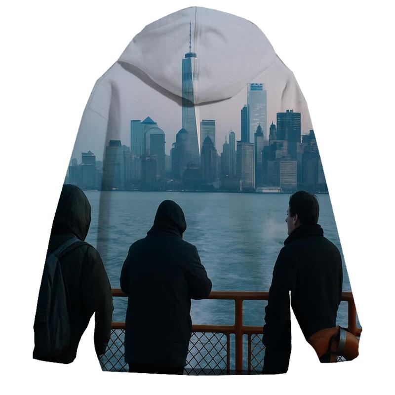 First Ferry Light Over Lower Manhattan zip-up hoodies