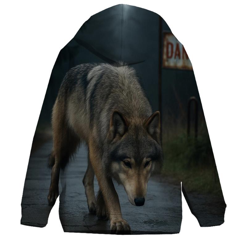 Gray Wolf In The Chernobyl Forest Edge custom hoodies