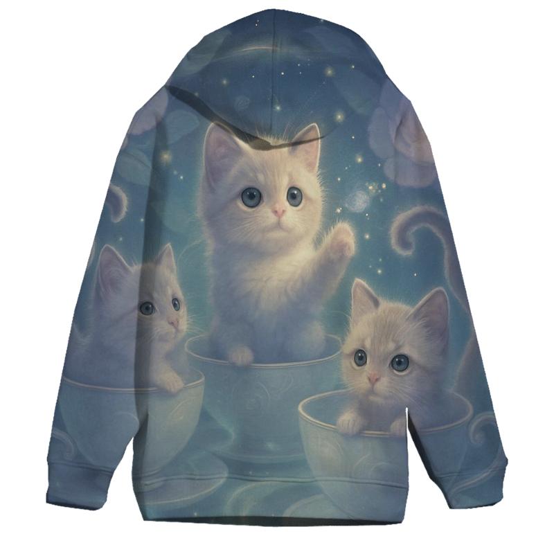 Moonlit Teacup Kitten Carousel hoodie trends
