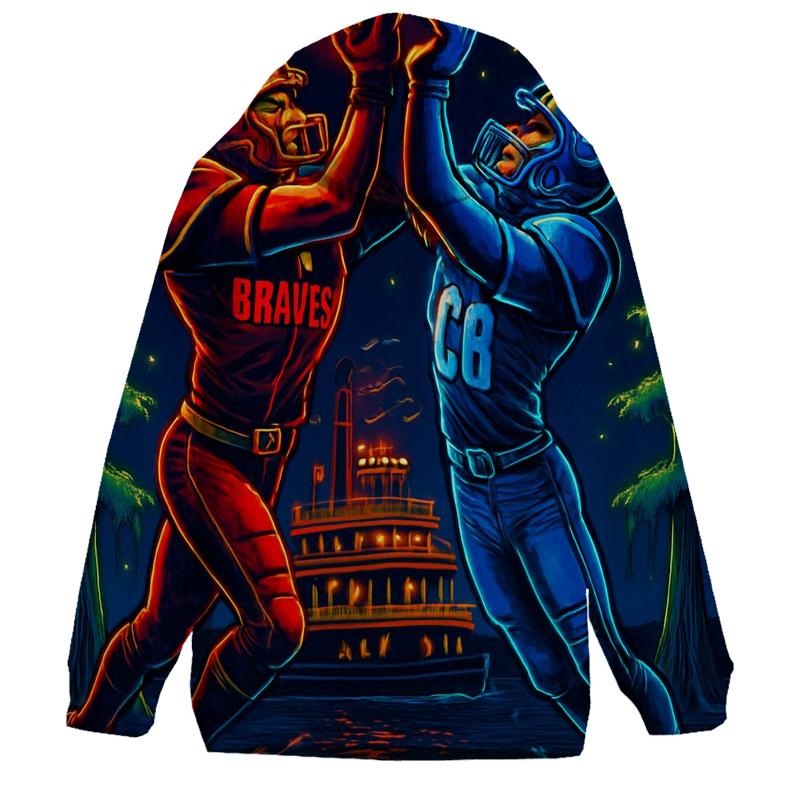 Neon Bayou Night Fight Braves Versus Cubs heavyweight hoodies