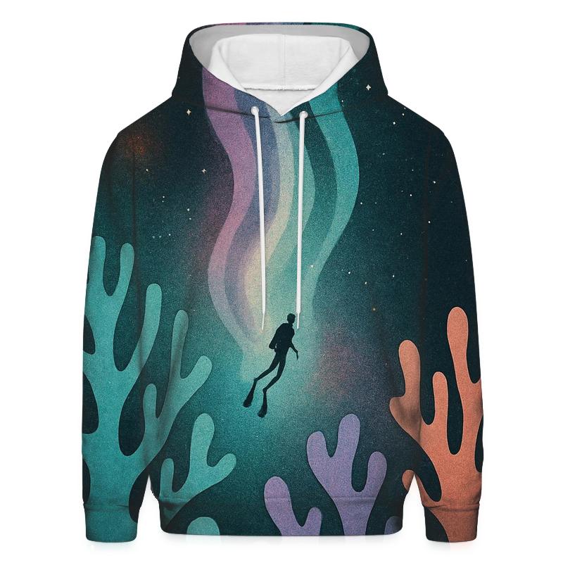 Aurora Reef Cosmic Collage designer hoodies