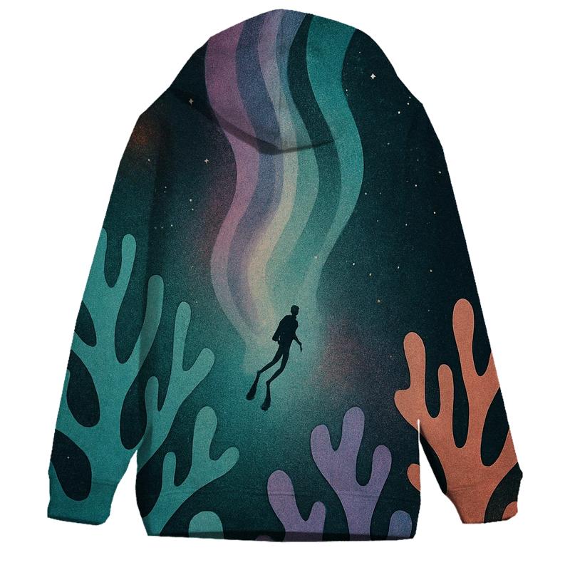 Aurora Reef Cosmic Collage designer hoodies