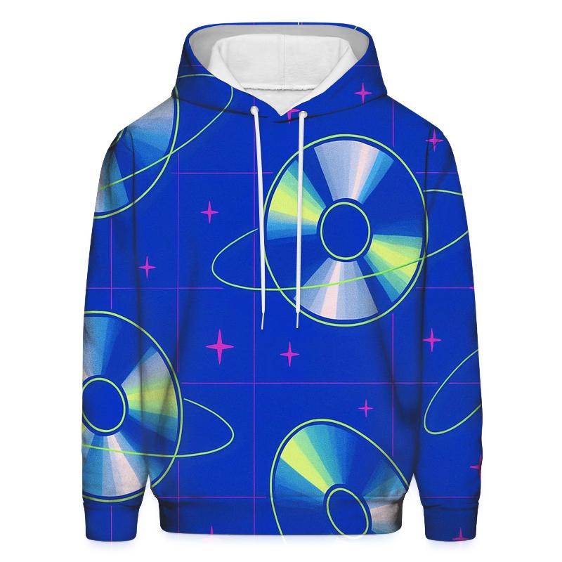 Laser Disc Orbit Pattern pullover hoodies