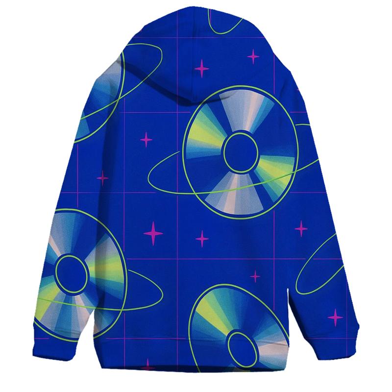 Laser Disc Orbit Pattern pullover hoodies