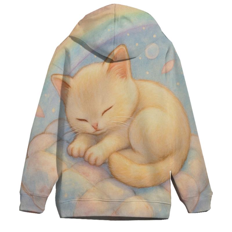 Aurora Quilt Cloud Kitten zip-up hoodies