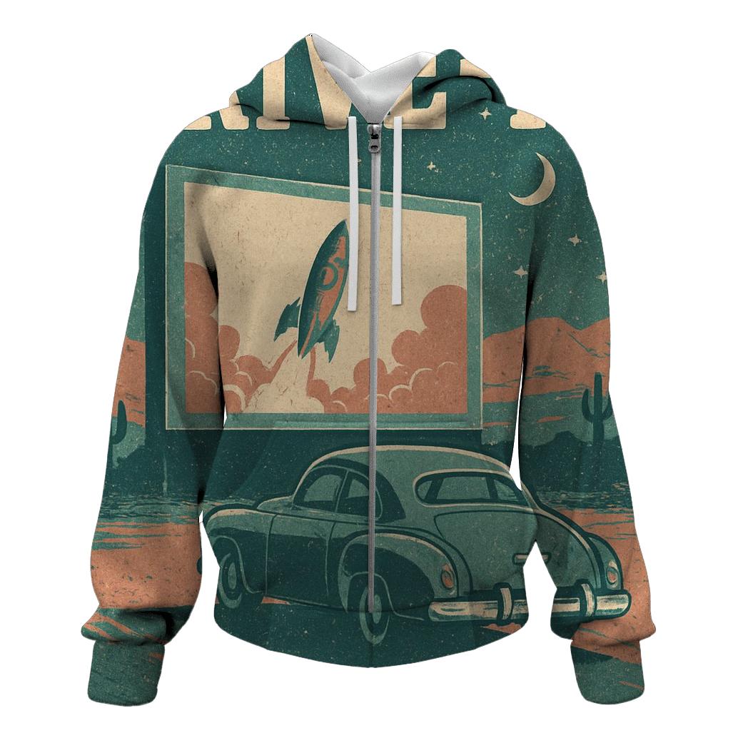 Weathered Space Age Drive In Cinema Poster hoodie trends