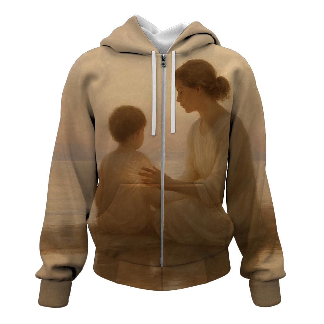 The Quiet Harbor: Where A Child Learns To Be Brave embroidered hoodies