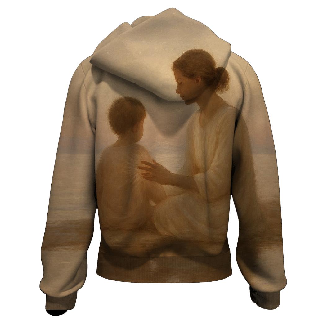 The Quiet Harbor: Where A Child Learns To Be Brave embroidered hoodies